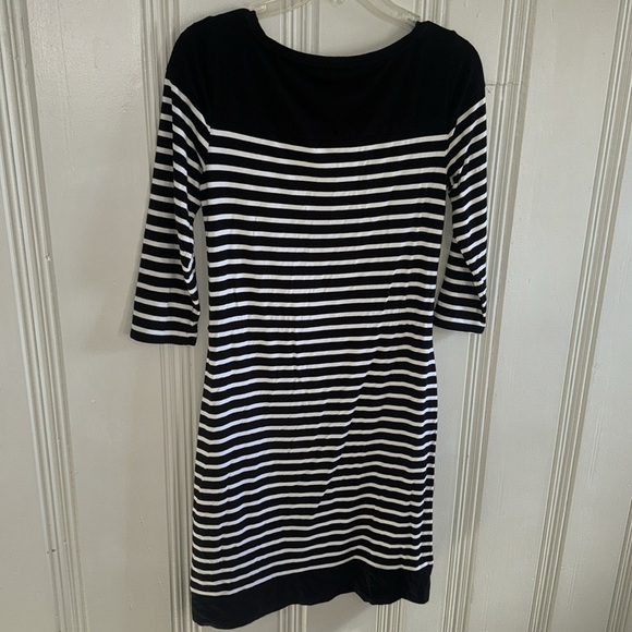 Black & White Striped White House Black Market Dress with Drawstring Waist XS - Picture 6 of 6